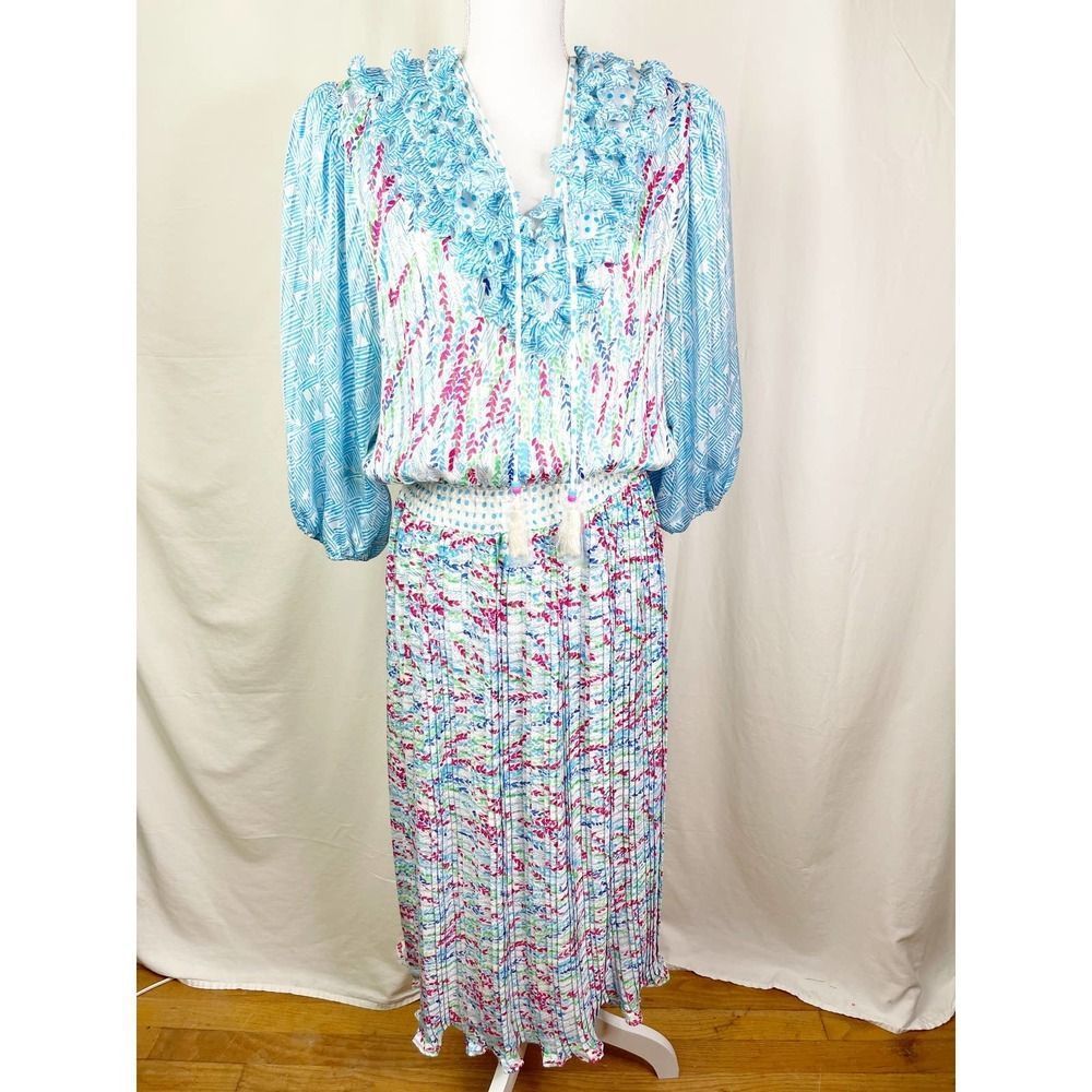 Vintage NWOT Diane Freis Multi Color 1980's Floral Boho One Size Dress - Picture 1 of 12